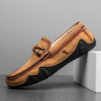 Autumn New Men's Casual Leather Shoes Hand-sewn One-legged Driving Beanie Shoes Octopus Men's Shoes