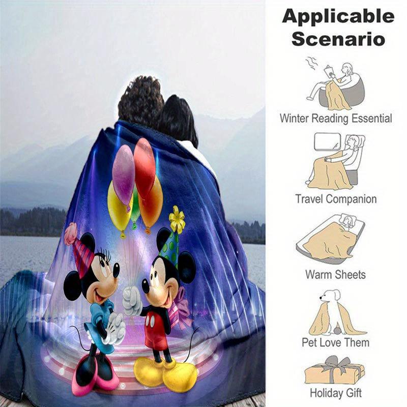 

Mickey and Minnie Throw Blanket - Soft, Lightweight & Warm for Couch, Bed, Outdoor Use - Perfect Birthday Gift 130x150cm