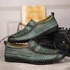 2025 Spring/Summer Plus Size Men's Handmade Non-slip Casual Loafers with Hollow Design