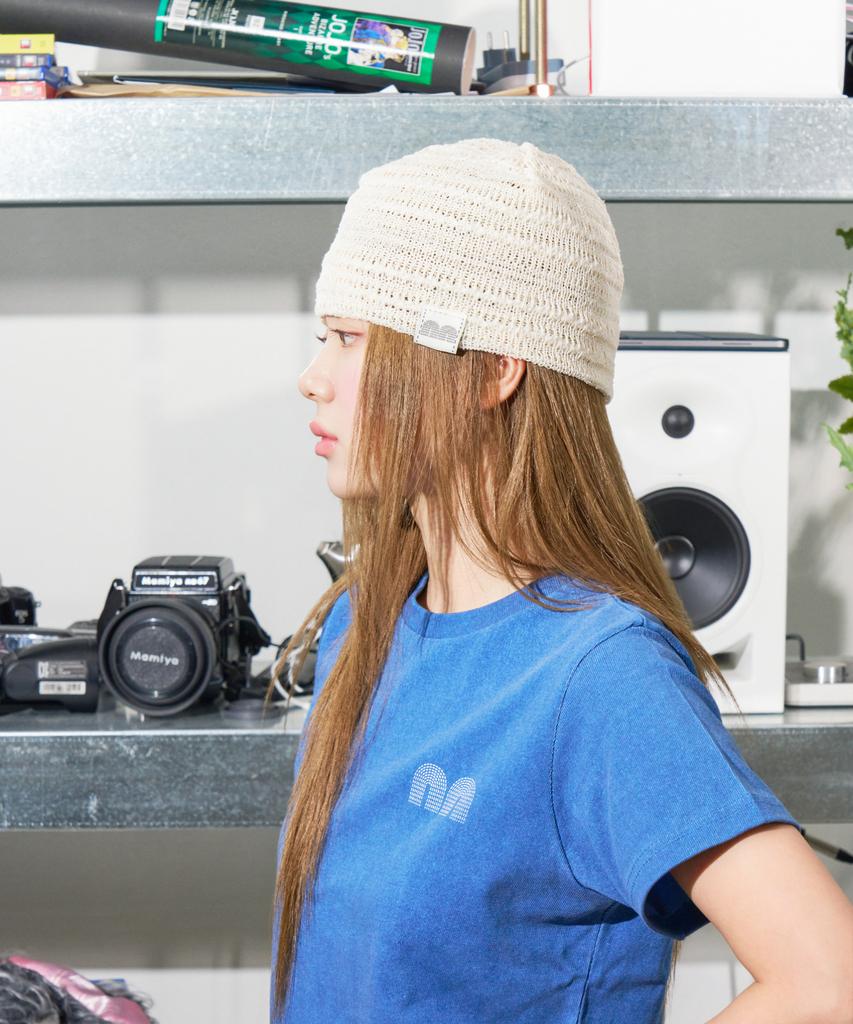 NOT NEW Nn Label Stripe Beanie Cream