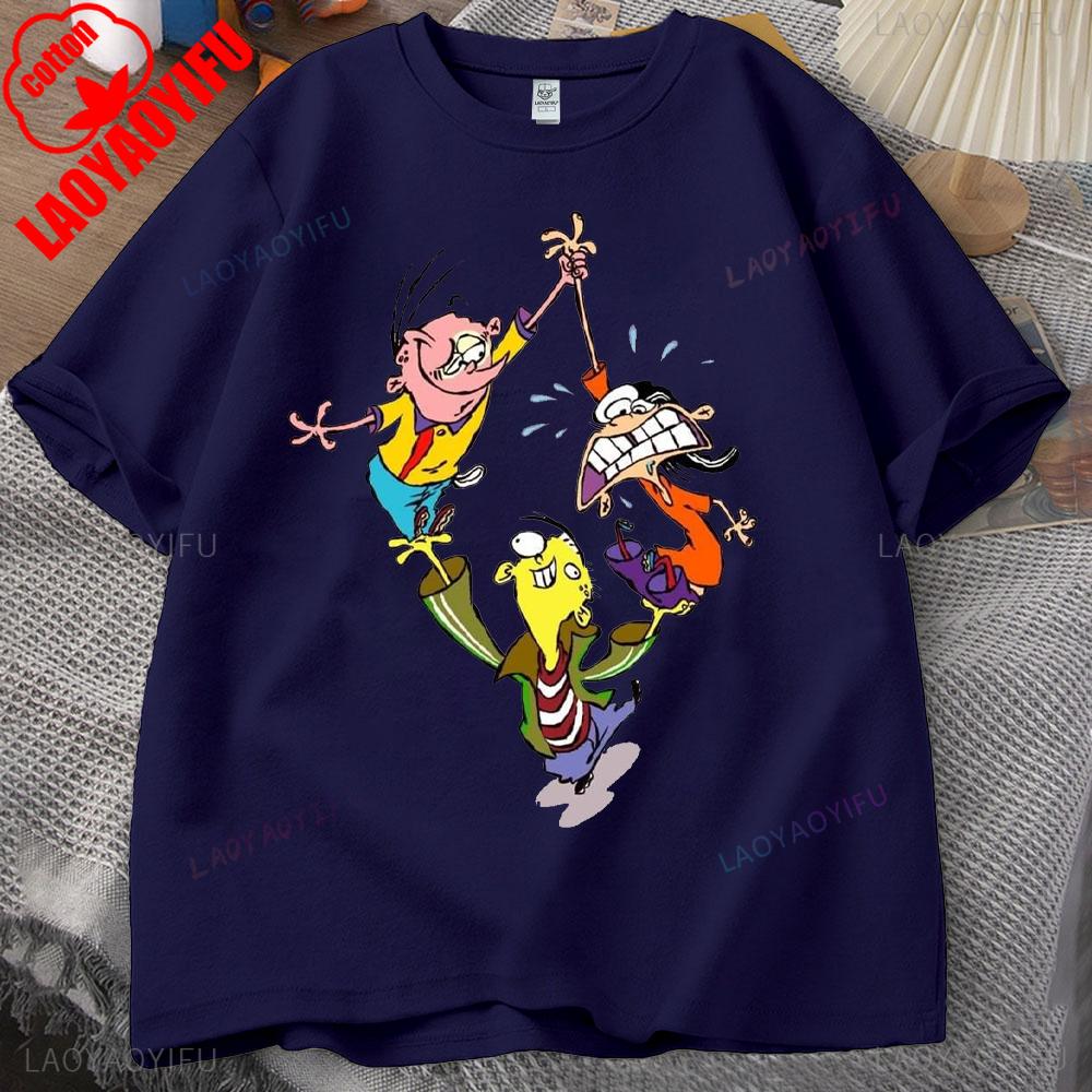 Ed,Edd N Eddy Man T Shirt Ed,Edd N Eddy Printed T-shirt Tops Hip-hop Novelty Trend Simple Style for Outdoor Enthusiasts