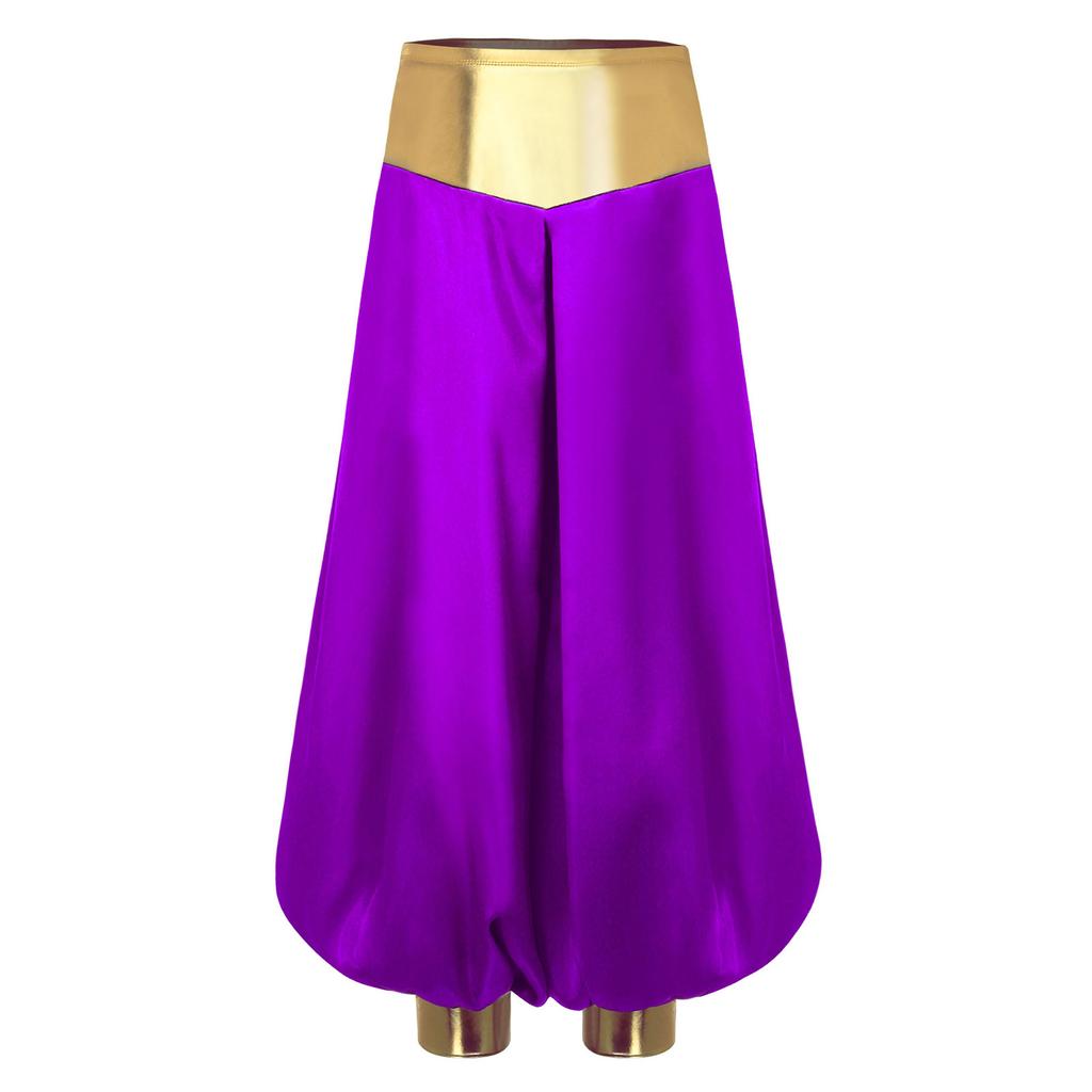 Boys Arabian Prince Costume High Waist Loose Harem Pants Casual Baggy Dance Pants Halloween Outfit