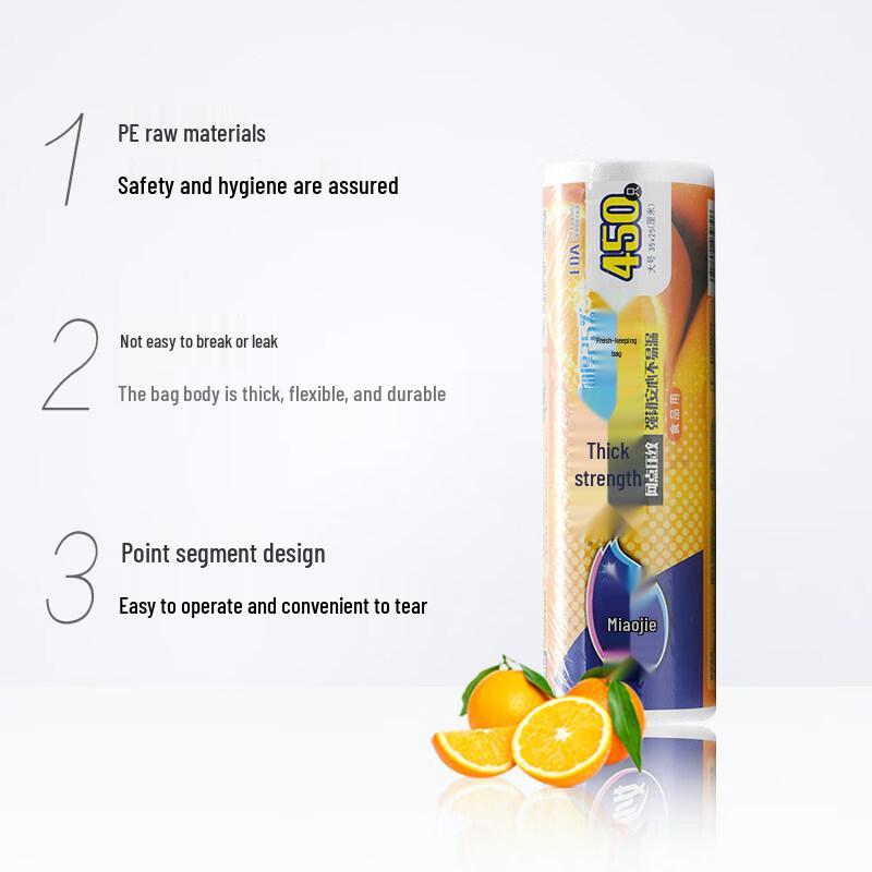 Miaojie Thick & Strong Point-Break Food Storage Bags