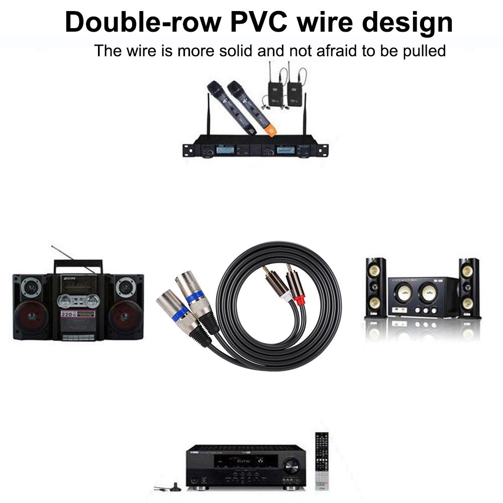 1.5M for RCA Male to XLR Male Audio Adapter Cable Patch Cord Double row PVC Wire