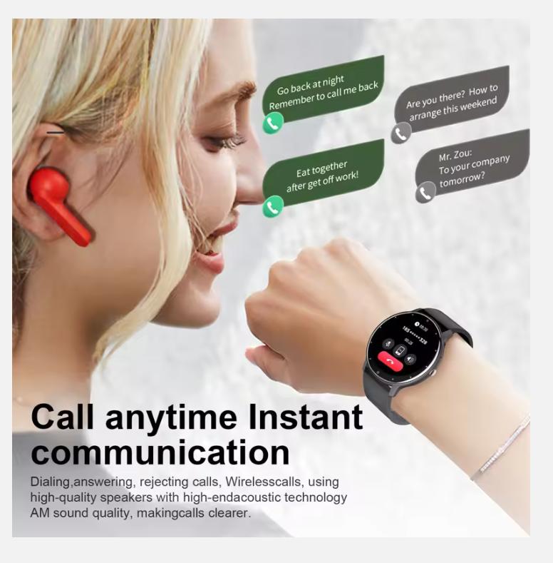 2025 Smart Watch Women Men Full Touch Screen Bluetooth 5.2 Call Waterproof Watches Sports Fitness Tracker Factory IP67 ZL02 New