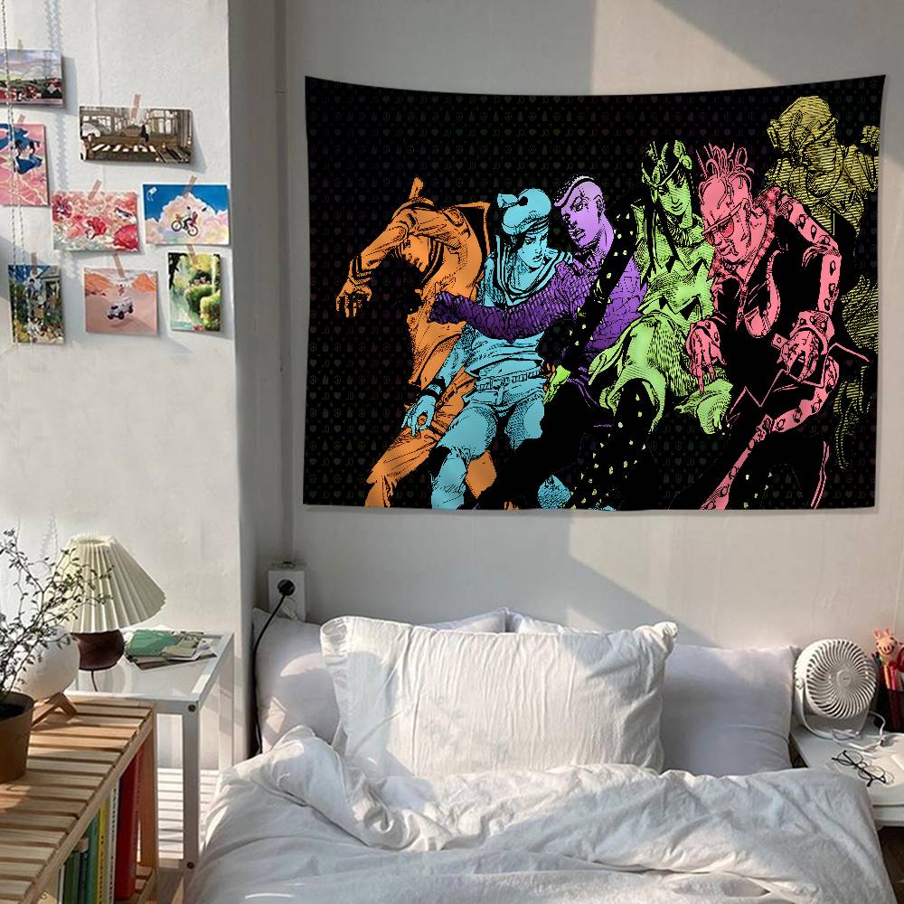 JoJo Bizarre Adventure Tapestry Art Printing Cheap Hippie Wall Hanging Bohemian Wall Tapestries Mandala Art Home Decor