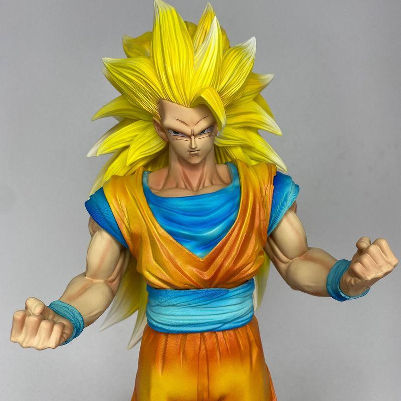 ZW Dragon Ball Super Saiyan 3 Son Goku Interchangeable Arms Pvc Anime Figure With Base Collectible Statue For Anime Collectors