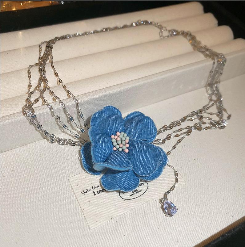 Baroque Water Drop Pearl Fringe Necklace Temperament Collarbone Chain French Retro Necklace Women