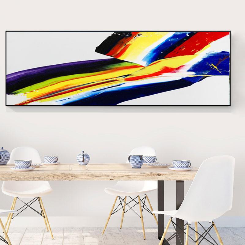Современное абстрактное искусство, картина маслом на холсте, постеры и принты, настенное искусство, абстрактная цветная лента, картина для гостиной, домашний декор