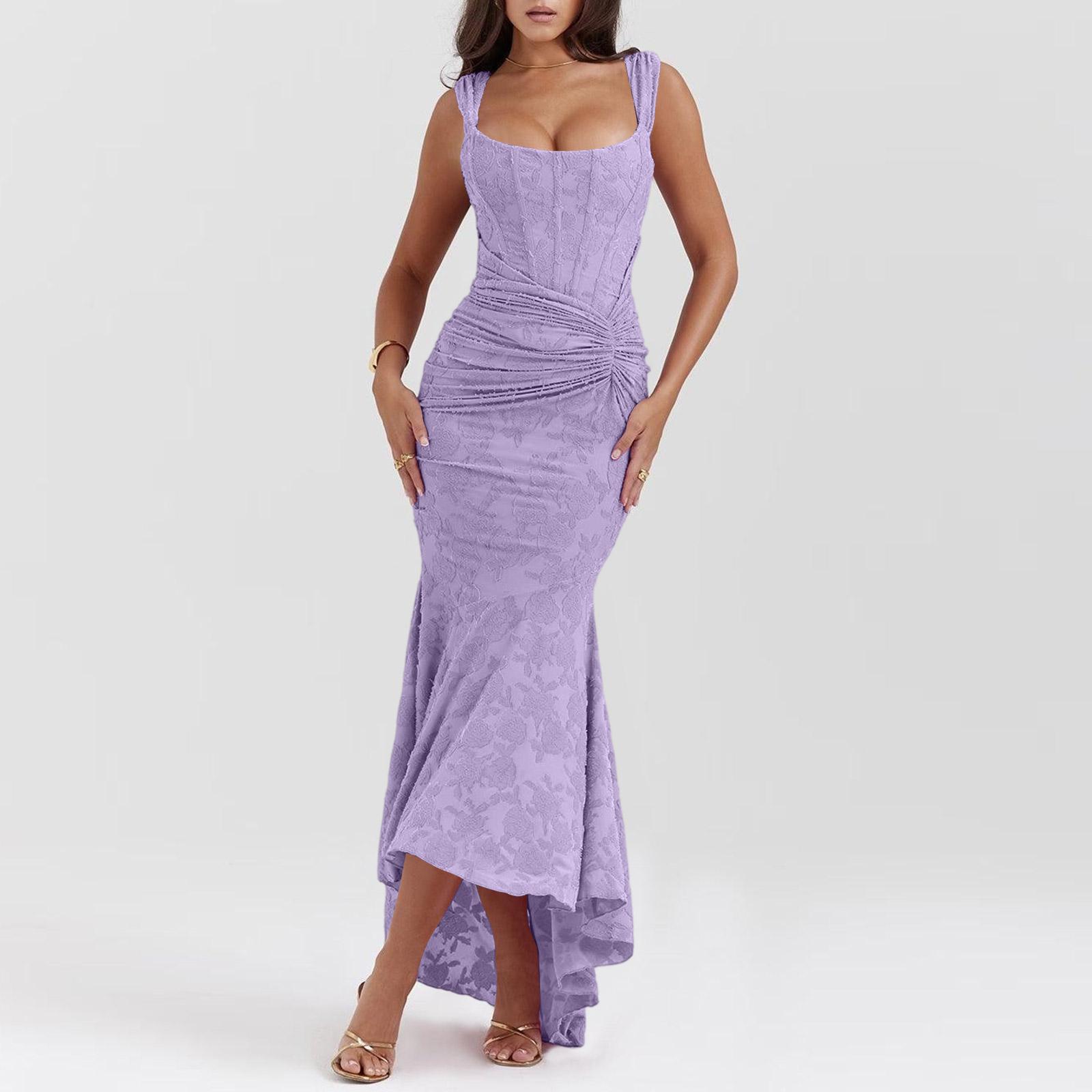 Women s Floral Print Spaghetti Strap Backless Maxi Dress for Summer Party XXL