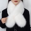 New Autumn Winter Women's Faux Fox Fur Double-sided Scarf - Stylish Versatile Thickened and Warm