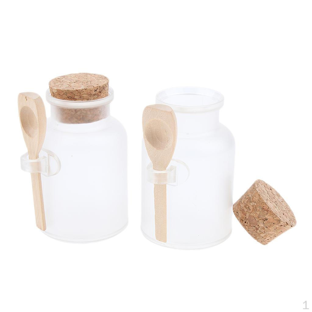 Transparent Bottle with Cork And Salt Bottles