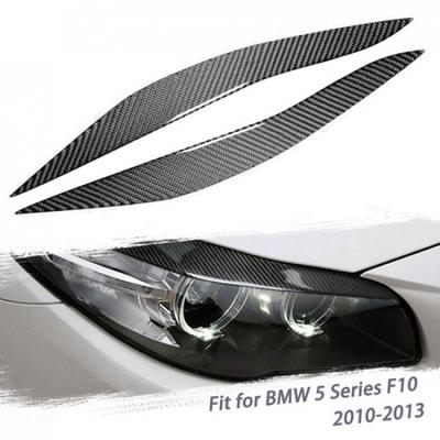 Headlight Eyebrow Cover Trim For 2010-2013 BMW 5 Series F10 Carbon Fiber