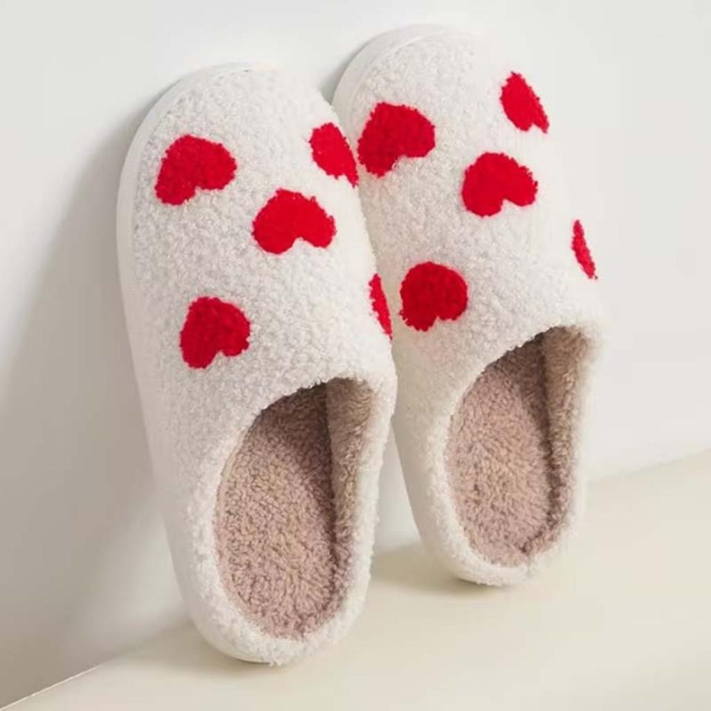 Baumwollpantoffeln, Herzförmige Pantoffeln, Hausschuhe, Freizeitpantoffeln, Bequem, Baotou-Pantoffeln