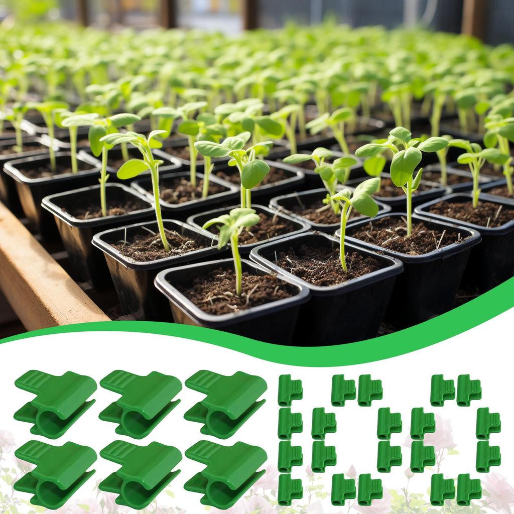 Greenhouse Clips 100 Pieces Plant Row Cover Clips Reusable Clamp For Planting Frame Covering Netting Garden Hoop Winter Tunnel