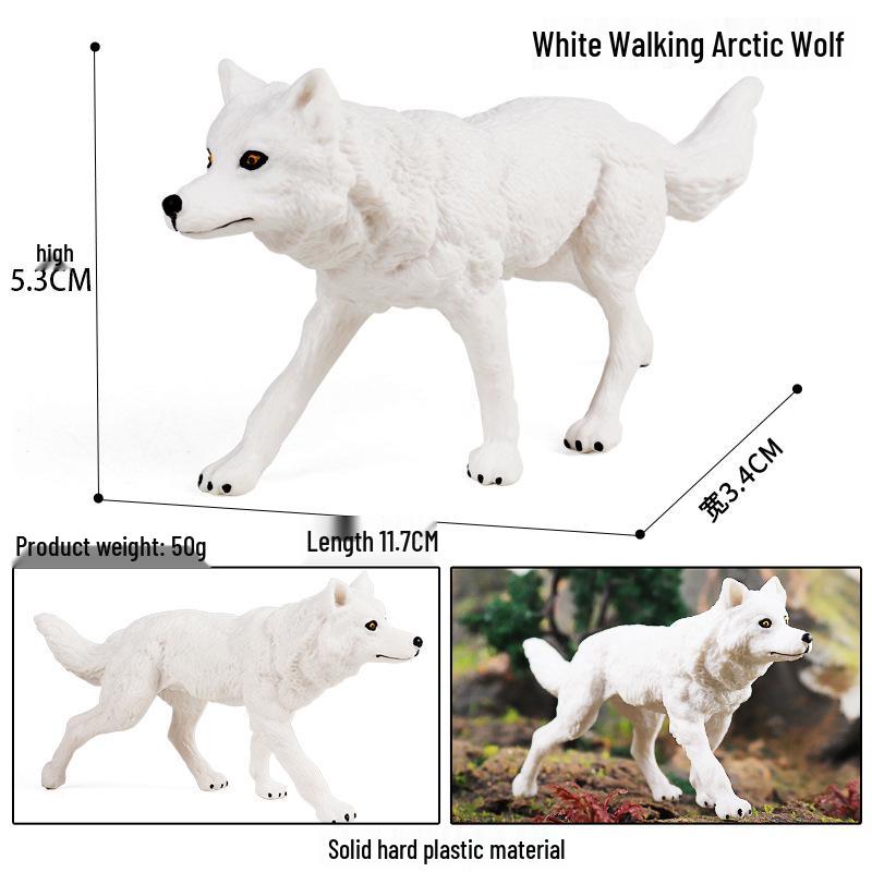 Cross-border Wild Animal Model: Prairie, Brown, Snow, Predator Wolves & Cub Educational Display Toy