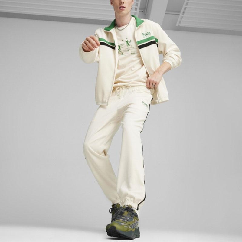 Puma Team Track Jacket Color Block Breathable Sports Casual Jacket Unisex Jacket Snow-White 626175-87