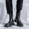 British Style Men's Fashion Chelsea Boots Soft Leather Shoes Cowboy Platform Boot Handsome Autumn Winter High Top Botas Hombre