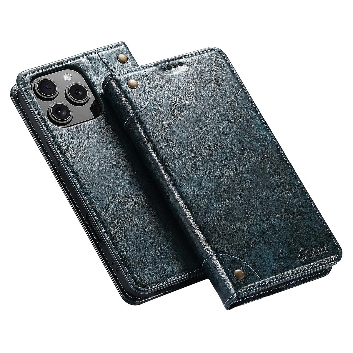 SUTENI For iPhone 16 Pro Max Case PU Leather Stand Wallet Phone Cover C