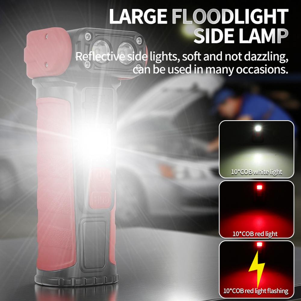 Portable Multifunctional High Power Flashlight Work Light with Magnetic Clip Super Bright Pocket Torch Light LED Mini Keychain