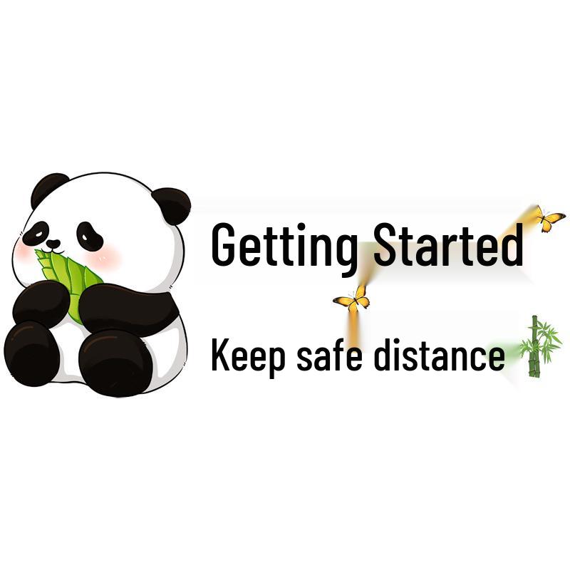 Panda Cartoon Reflective Warning Sticker: 'New Driver, Keep Distance' – Waterproof Rear Windshield Decal