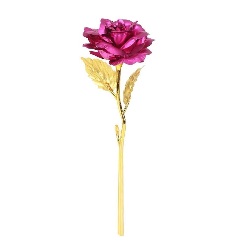 Fashion Romantic 24K Gold Plated Golden Rose Flower for Valentine's Day Lovers' Gift