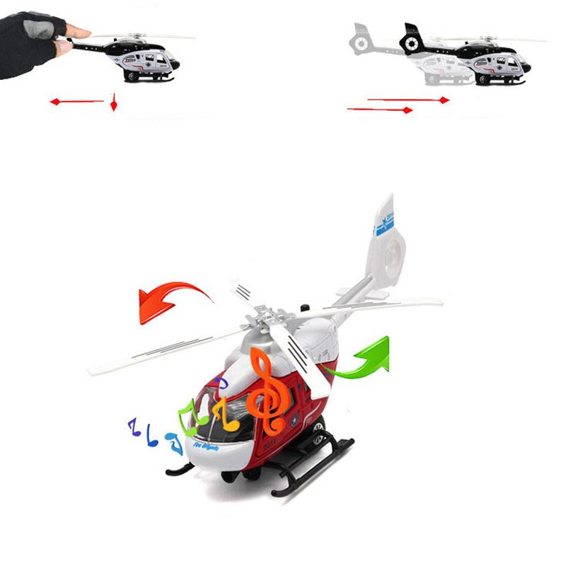 Elicottero Diecast 1/32 Polizia, Elicottero Comando Sicurezza Pubblica, Modello Aereo in Scala, Giocattoli per Bambini Regalo con Funzione a Retrocazione/voce/luce