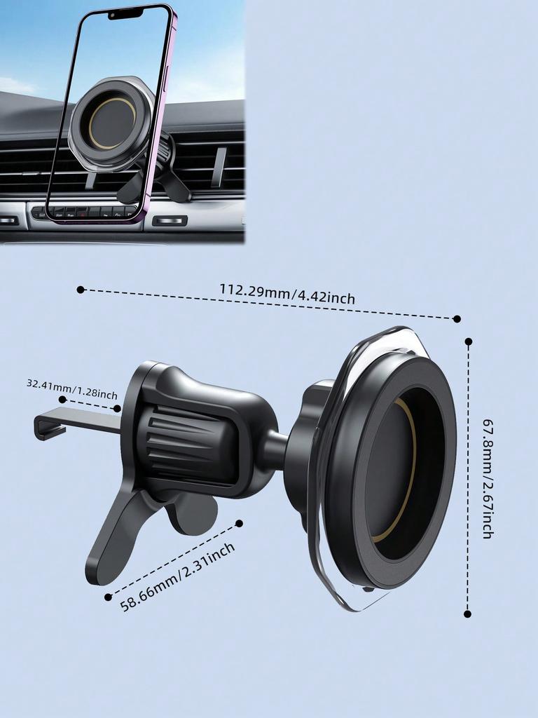 Car Backseat Magnetic Phone Mount – 360° Rotatable Holder with Hook, Ideal for Navigation & Video Viewing