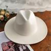 Womens Wool Felt Fedora Hat Wide Brim Winter Elegant Jazz Classic British Style