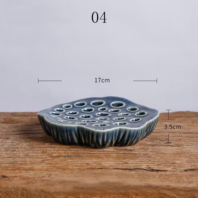 Japanese Style Ikebana Holder Ceramic Lotus Shape Ikebana Flower Arrangement Vase Tea Table Zen Kenzan Flower Art Fixed Tool