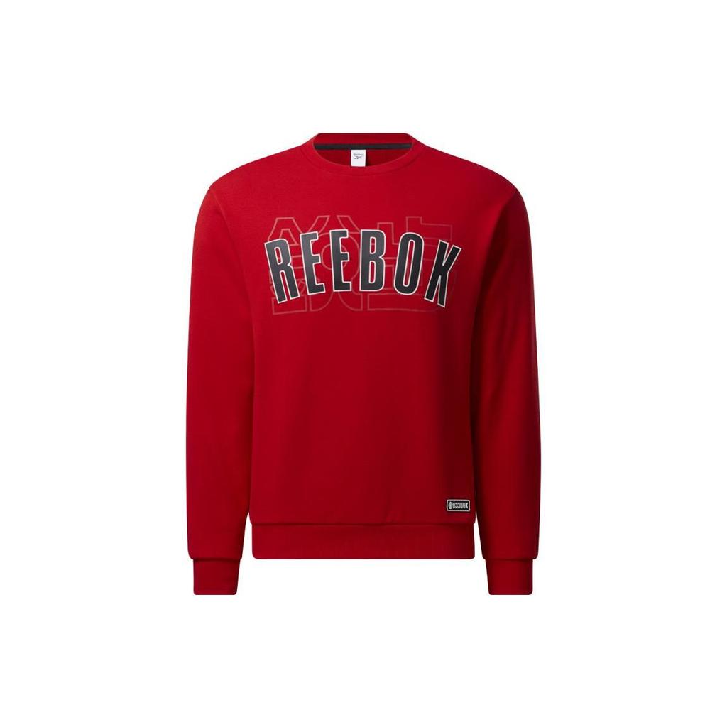 Reebok Cny Series Letter Round Neck Pullover Sweatshirt Unisex Sweatshirt Red HE7130