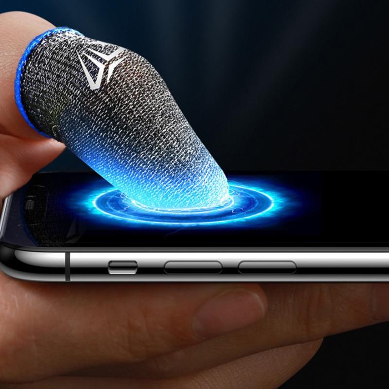 2 stk Mobilspill-fingerspisshansker for gamer Svettebestandig anti-skli berøringsskjerm