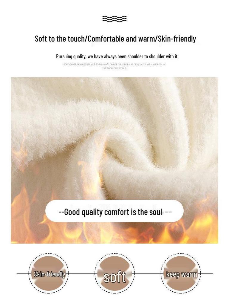 Damen Frühling/Sommer Fransenquasten Strick Weitbein Hose mit Samt Nerzfell, Bodenlang, Mikro Flare.