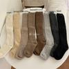 IOULOR Women's Wool Knee-High Socks - Coffee Color, Thick and Double Needle Pile, Japanese Style for Autumn & Winter.