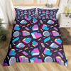 Psychedelische 3D Geometrische Bettbezug Mikrofaser Bunt Pop Art Queen Size Retro 80er Jahre Bettwäsche Set