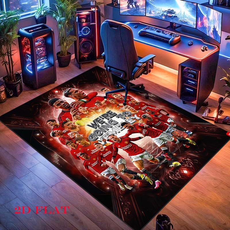 Man Utd Vloerkleed Tapijt voor Woonkamer Slaapkamer Huis Sofa Decoratie, Kinderspeel Antislip Vloermat