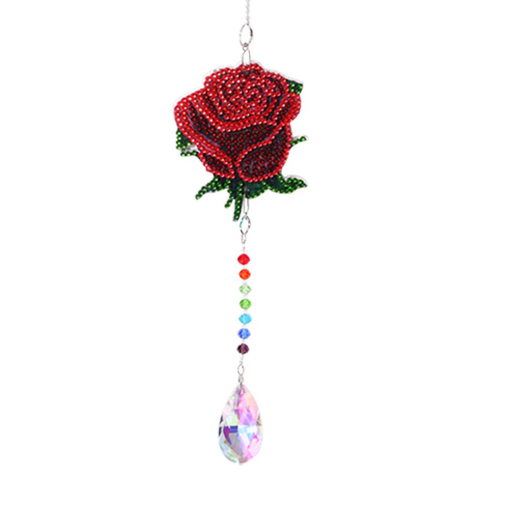 Acrylic Diamond Mosaic Wind Chime Homemade Hanging Pendant Art Mosaic Kit Rhinestone Picture Hanging Decorations