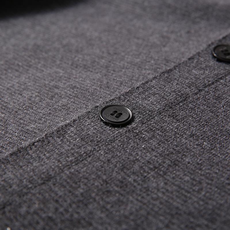 Men's Knitted Cardigan Slim Long Sleeve Thicker Woolen Lapel Collar Men's Sweater Simple Coat