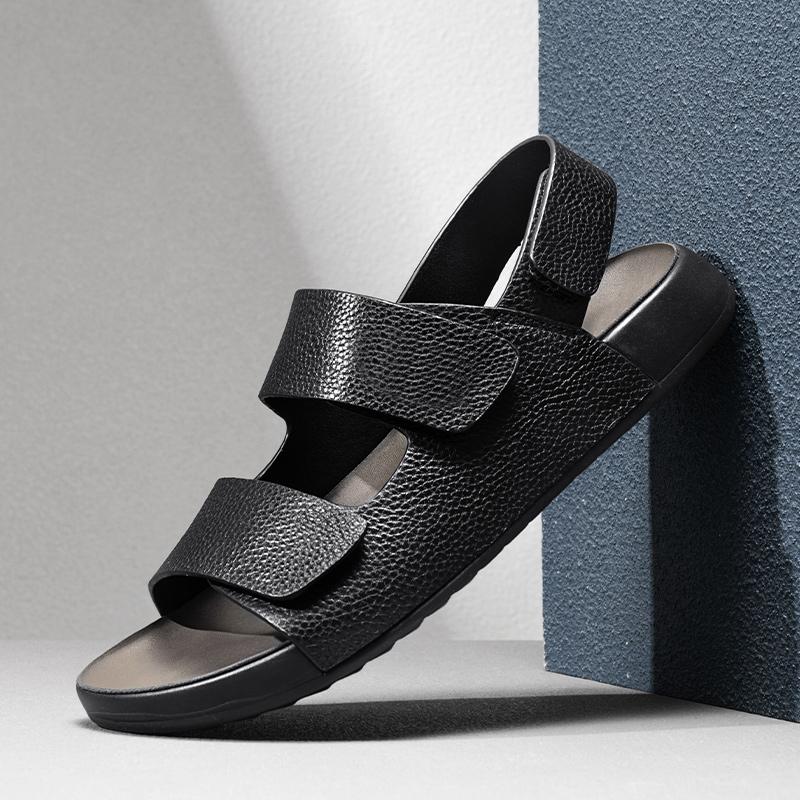 Fashion Fashion Brand Summer Men's Comfortable Cowhide Lightweight Latex Mat Sandals Outdoor New Men's Anti Slip Breathable Beach Shoes