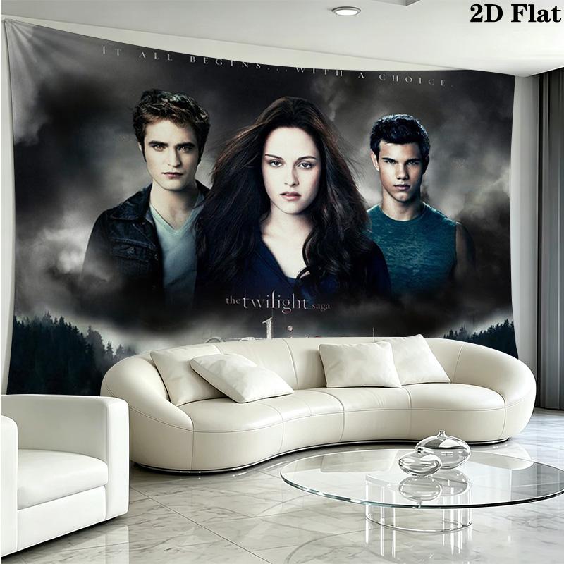 Twilight Poster Wall Tapestry Aesthetic Wall Hanging Printed Fabric Blanket Decorative Tapestries for Bedroom Living Room Home Decor
