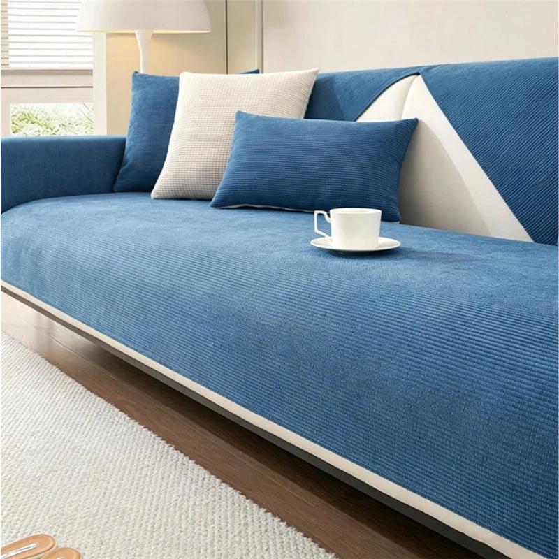 

Waterproof Sofa Cushion Universal Anti-Slip Pet Proof Seat Cover Couch Protector For All Seasons 70 x 70cm синий