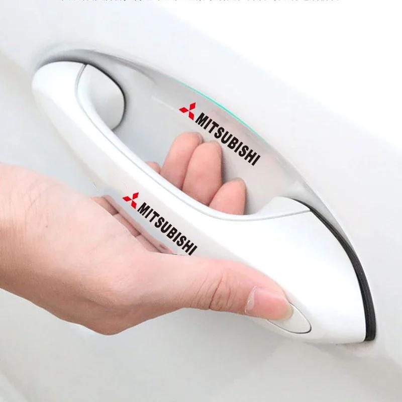 for Mitsubishi Car Door Bowl Anti-dirty Transparent Sticker Lancer L200 Pajero Sport Attrage Xpander Mirage Eclipse Cross Decal QC3