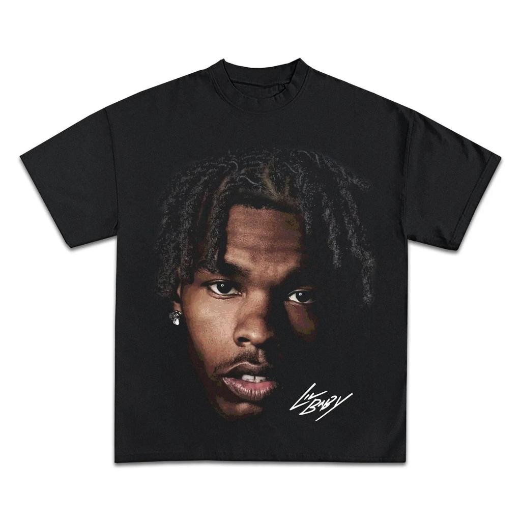 Lil Baby Big Face Boxy Vintage Shirt Graphic Basketball Tee Streetwear Y2K