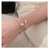 Korean Style S925 Sterling Silver Heart-Shaped Bracelet for Women - Niche Exquisite Aesthetic with Broken Silver Beads