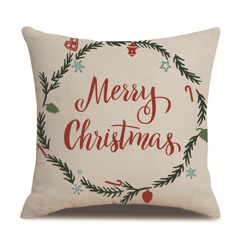 Christmas Bedroom Single-sided Pillowcase Living Room Linen Car Pillowcase Sofa Pillowcase Bedside Cushion Cover