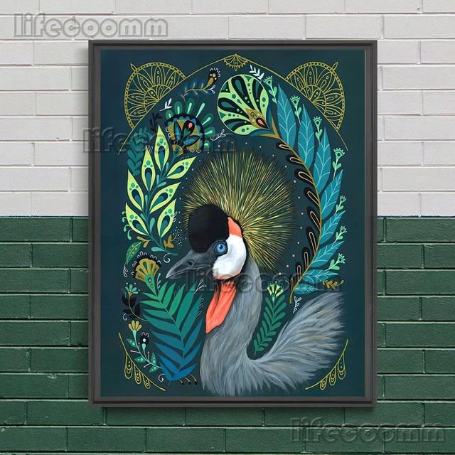 

Животные, кости, птицы, растения цветы абстрактное таинственное искусство печать плакатов народное колдовство и магический элемент настенная живопись печать на холсте без рамки 21*30cm