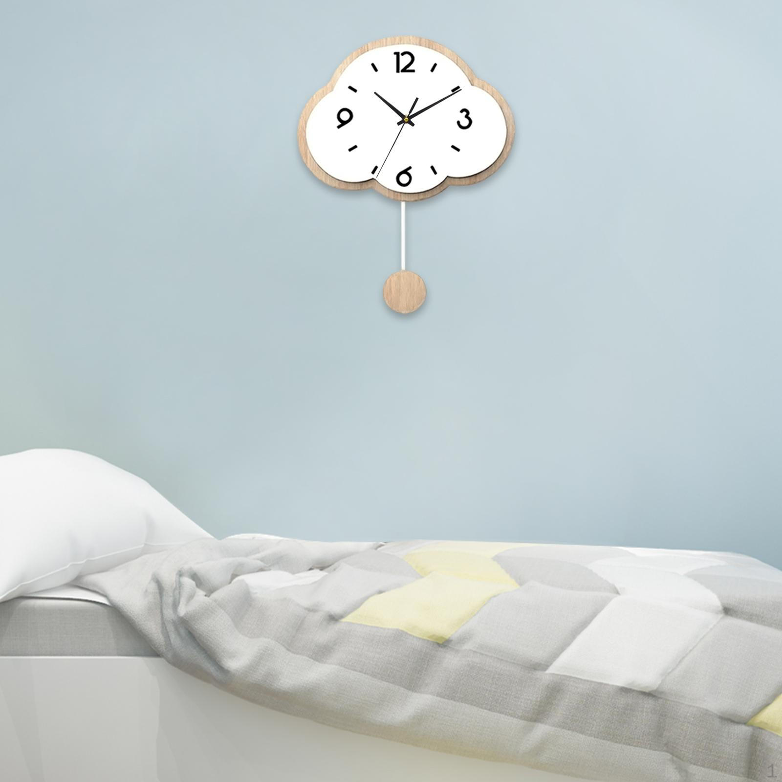 

Clock Silent with Swinging Tail Acrylic Decorative Wall Ornament for Dining Room Office Kids 30cm