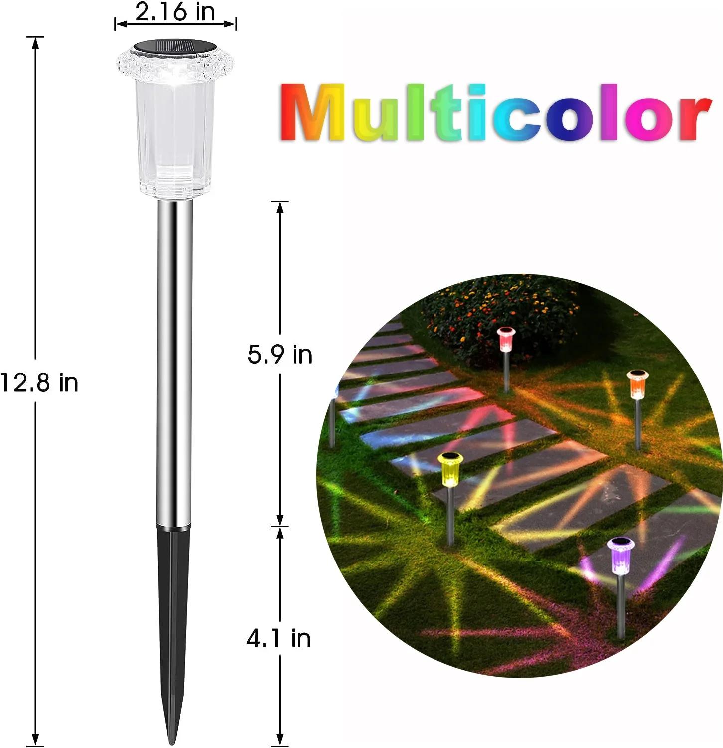 

Водонепроницаемые солнечные газонные светильники для улицы, из нержавеющей стали, для сада, двора, дорожки, газонный декор, ночные светильники, ландшафтное освещение multicolor-1pcs