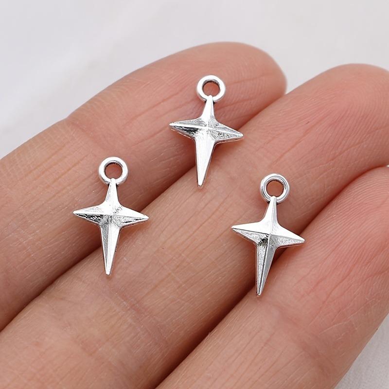 30Pcs Silvery Small Star Charms Polestar Pendants For Jewelry Making Diy Necklace Bracelet Earrings Key Chain Accessories