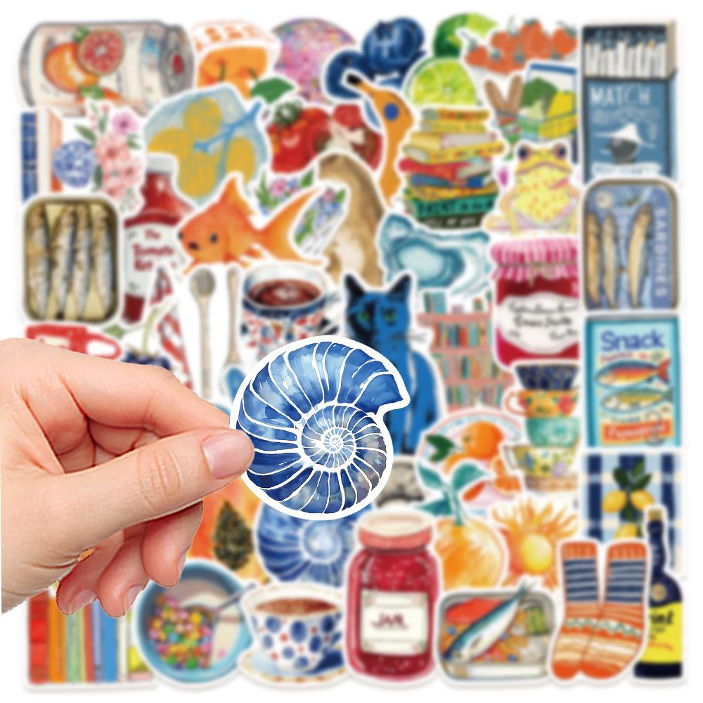 50PCS Mediterranean Tomato Art Aesthetic Stickers Laptop Graffiti Room Skateboard Waterproof Scrapbooking Phone Sticker Decals